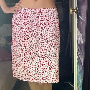Red tropical flower skirt